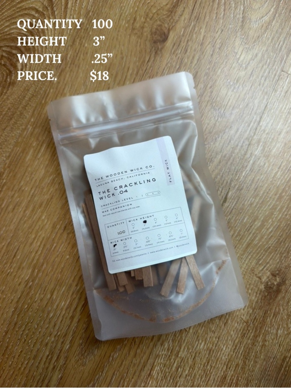 The Crackling Wick .04 - Candle Wicks (100 Pack)